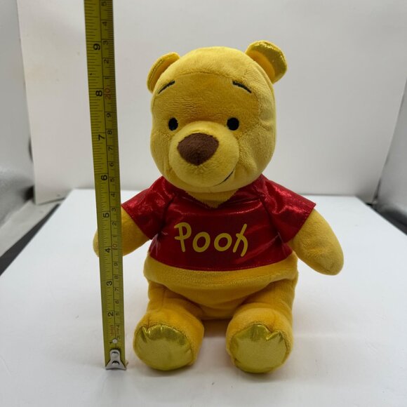 Ty Disney Winnie The Pooh Plush Toy 10" Tall Soft Cuddly Bear With Red Shirt - Picture 6 of 7